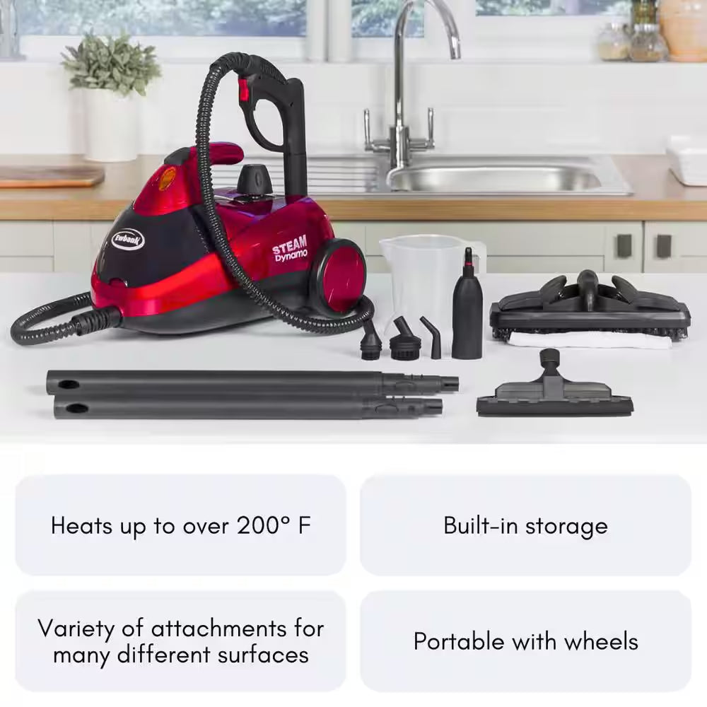 Steam Dynamo 51 Oz. Portable Steam Cleaner with Attachments, 1500W, Corded