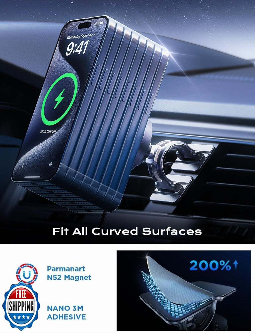 LISEN for 15W Magsafe Car Mount Charger,Magnet